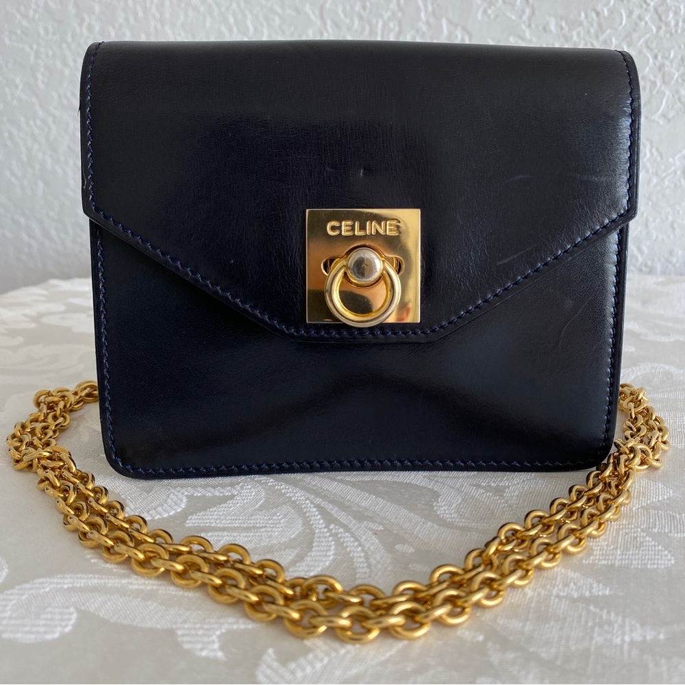 Céline Navy leather door knocker detail mini bag - Picture 3 of 16